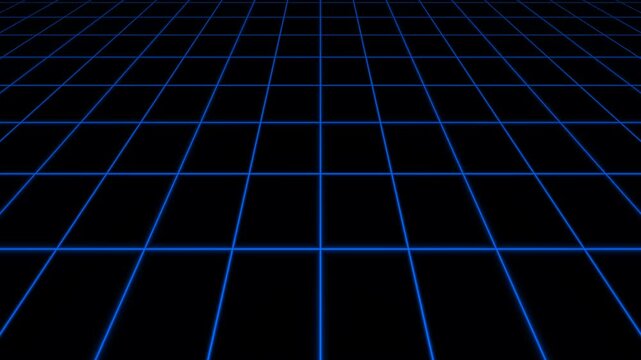 Retro 80s Style Neon Grid Background Loop Animation.