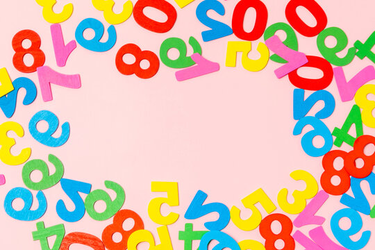 Background of numbers. Number wood block cubes for learning Mathematic, education math concept. childhood education. numbers kids. Numbers texture. Finance data concept. pattern with numbers. financia