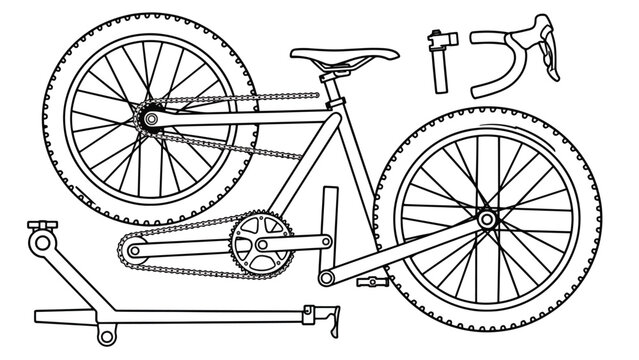 Detailed bicycle parts and accessories.