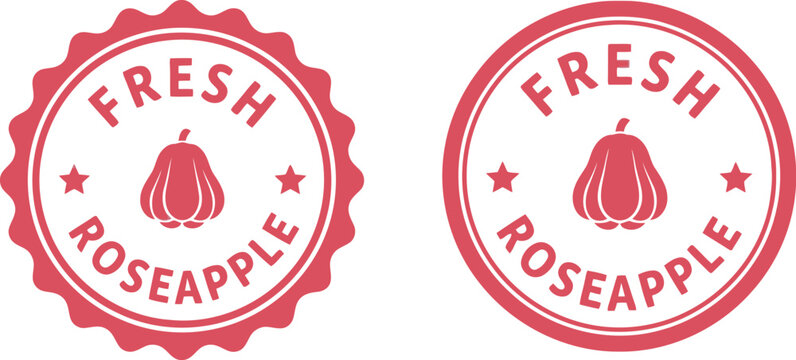 Fresh Roseapple Badge Vector Set &ndash; Organic Fruit Label Design for Food Packaging and Branding