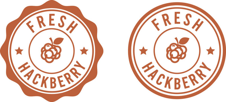 Vintage Fresh Hackberry Badge Labels Set for Organic Food Packaging and Farmers Market Branding