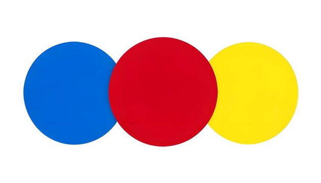 Primary Color Circles Isolated on Light Background