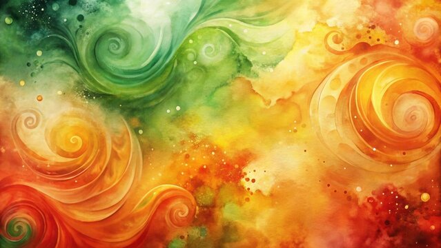 Abstract swirling autumnal and vernal equinox cosmic artwork with warm and cool color palettes
