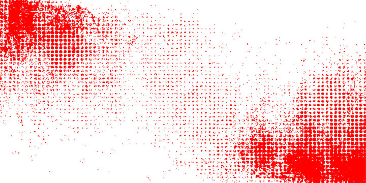 An abstract red grunge background featuring a digital world map pattern with pixel textures and light pink color spots for a modern technology web design template