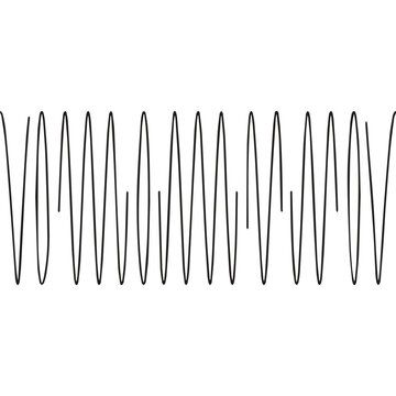 Distorted sine waveform graphic with distorted wave black and white wave form