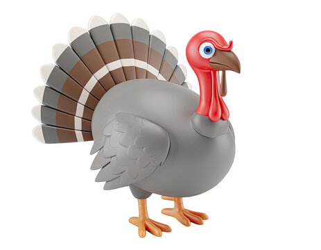 Cartoon Turkey with Angry Expression