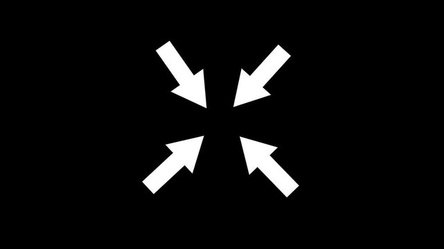 Four arrow pointing animation with glow effect.