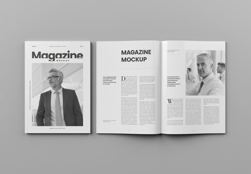 Top Wiew Magazine Mockup
