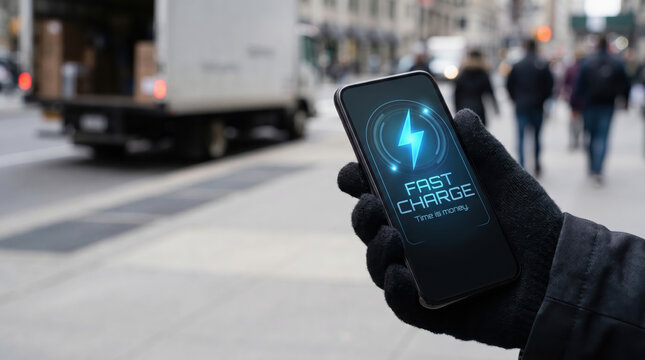 Delivery driver fuel expense phone fast charge screen