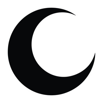 Crescent moon shape symbol icon lunar phase night sky astronomy crescent moon symbol