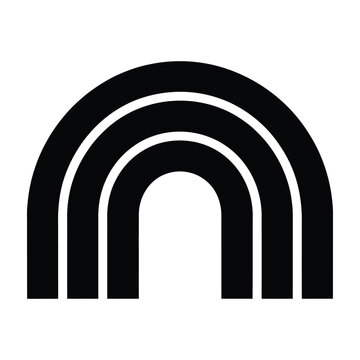 Simple black and white rainbow symbol icon design element graphic shape