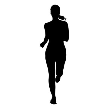 Silhouette of a Woman Running
