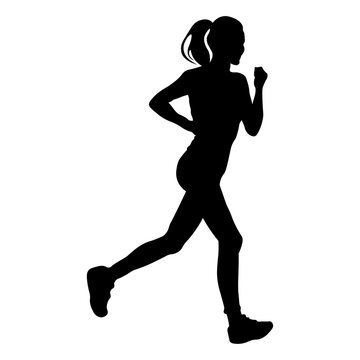 Silhouette of a Woman Running