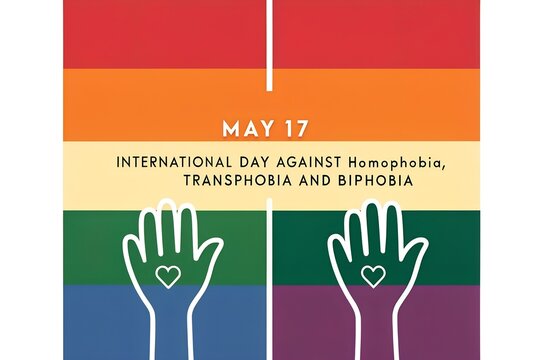May 17 international day against homophobia biphobia transphobia rainbow hands