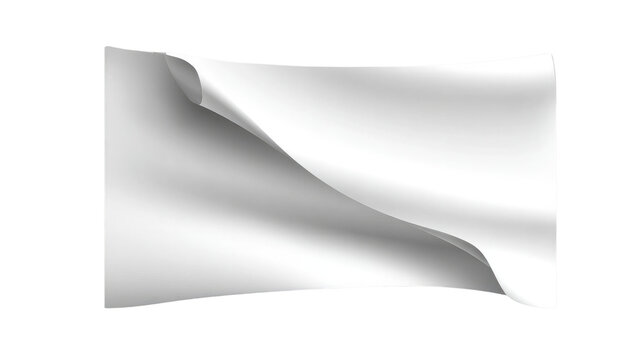 Paper Serenity: A delicate dance of light and shadow unveils a curled paper corner, embodying the smooth, pure simplicity of blank canvas potential.