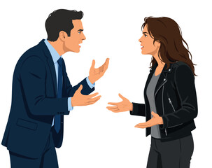 Fototapeta premium Vsai man and woman arguing having a heated discussion