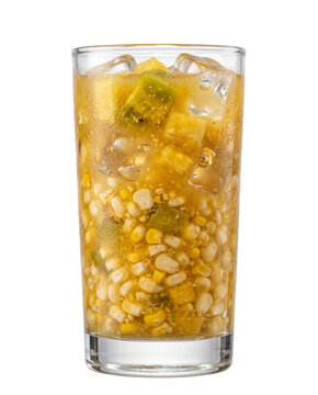 Traditional Colombian Champus drink with corn lulo pineapple and spices