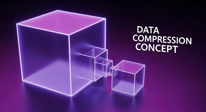 Visualizing data reduction: an abstract digital concept illustrating information data compression