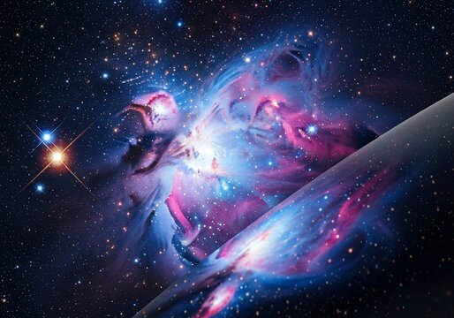 宇宙の深遠、輝く星雲と銀河の神秘的な眺め