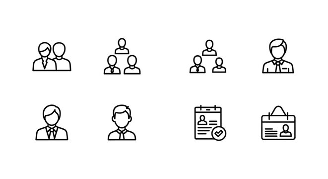 Account upgrade icons showing progression from couples to group to individual with business employee illustration progression increase hierarchy management corporate promotion membership