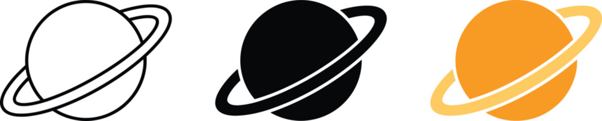 Saturn planet space vector illustration set for astronomy and educational design © AYESHA