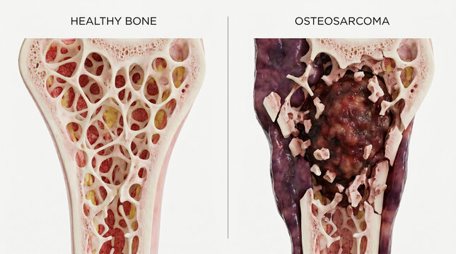 Osteosarcoma Cross Section Medical 3D Illustration