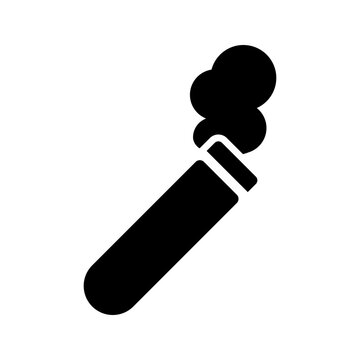 Cigar smoke icon. Lifestyle and tobacco filled symbol. Black and white.