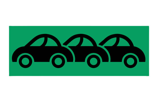 Carpool Lane Sign Icon HOV Clean Commute Shared Transport Road Sign Vector