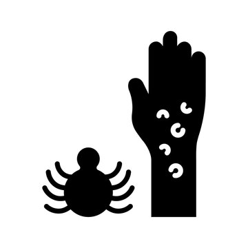 Insect allergy icon. Healthcare and allergy filled symbol. Black and white.