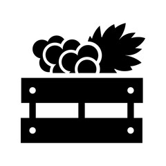 Obraz premium Winemaking grapes icon. Food and winemaking filled symbol. Black and white.