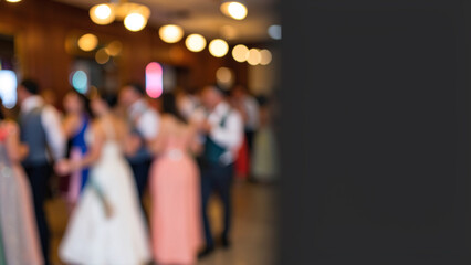 Fototapeta premium Elegant guests socializing at a festive indoor event
