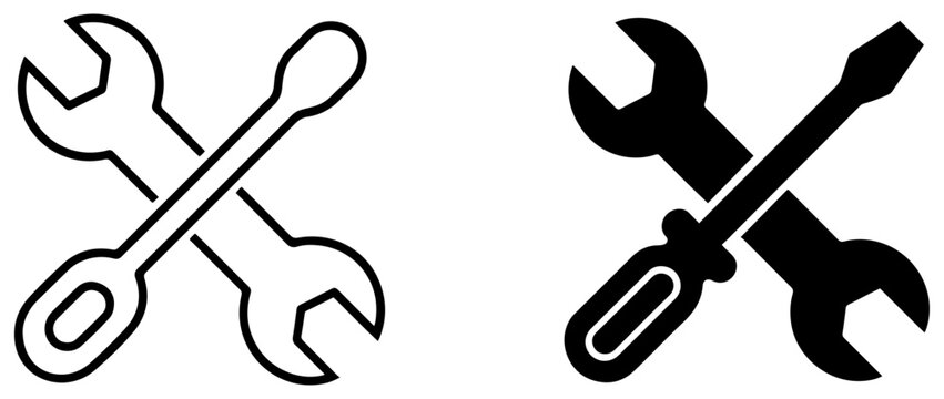 settings repair tools icon set
