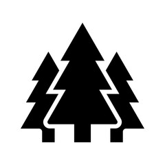 Fototapeta premium Pine forest icon. Nature and forest filled symbol. Black and white.