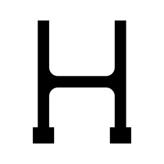 Rugby goal posts icon. Sports and rugby filled symbol. Black and white. © M.Style