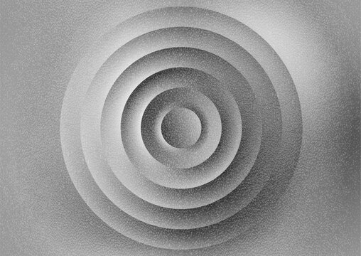 Light grey minimal circles grunge grainy gradient abstract background. Vector spiral rings graphic design