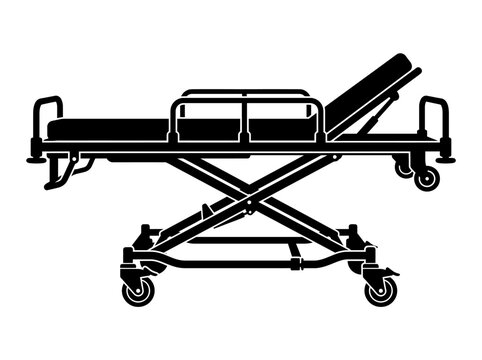 Stretcher silhouette on a white background emergency medical equipment