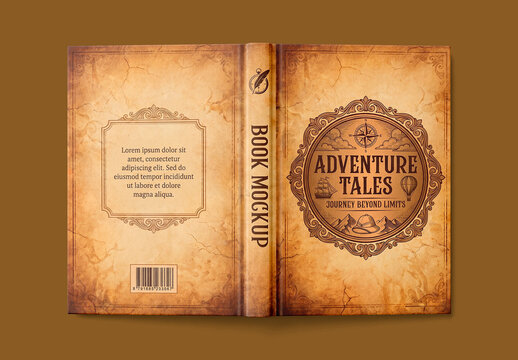 Open blank book mockup with empty pages minimal design