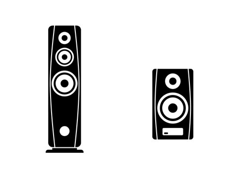 Speaker Silhouette Modern Audio System In Black And White
