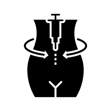 Chorionic villus sampling icon. Healthcare and prenatal testing filled symbol. Black and white.