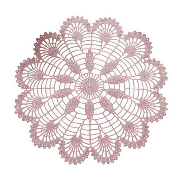 Delicate crocheted lace flower in pink