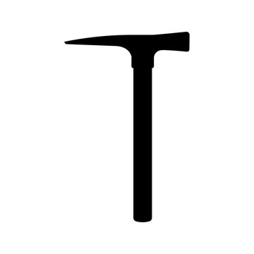 Masonry hammer icon. Industry and masonry filled symbol. Black and white.
