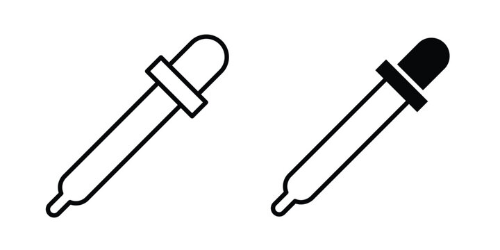 Color picker icon design illustrator set. Icons in line and clipart