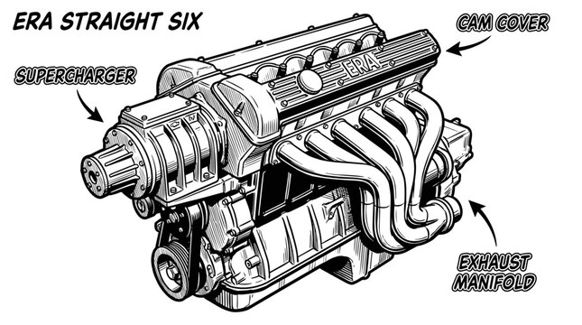 ERA Straight Six Engine Diagram.