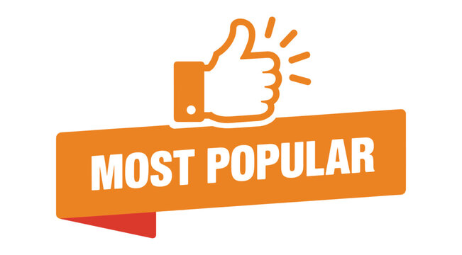 Popularity Sign: A vibrant graphic signifying trending status, designed to capture attention. Trendy design, communication symbol, consumerism concept, like symbol, brand promotion.