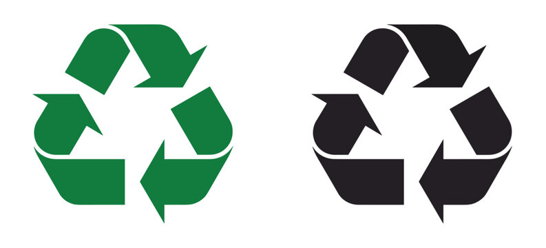 Recycling Symbols: Environmental emblem to promote a greener Earth. Environmental icon, recycling sign, waste management, eco-friendly concept, waste reduction.