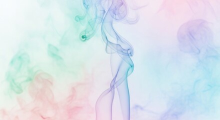 Fototapeta premium Abstract Pastel Smoke Wisps Swirling on a Light Background.