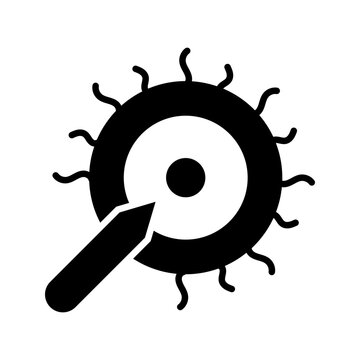 Nucleus transfer icon. Science and genetic engineering filled symbol. Black and white.