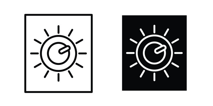 Dimmer icon design illustrator set. Icons in line and clipart