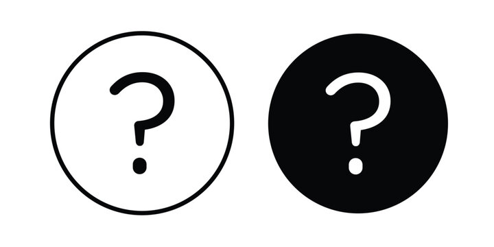 Faq help icon design illustrator set. Icons in line and clipart