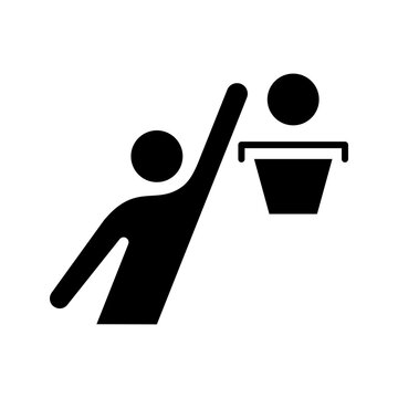Basketball player icon. Sports and basketball filled symbol. Black and white.